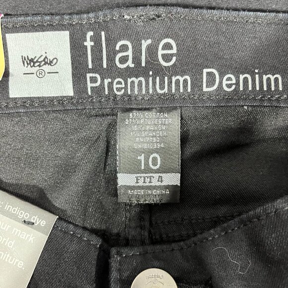 NWT Mossimo Black Flare Mid Waist & Curvy Hip Thigh Denim Jeans, Size 10, Fit 4 - Picture 5 of 6